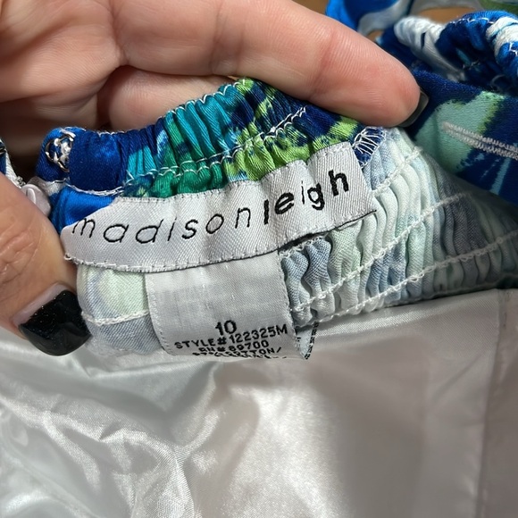 Madison Leigh size 10 blue green floral sundress padded top adjustable straps - Picture 8 of 12